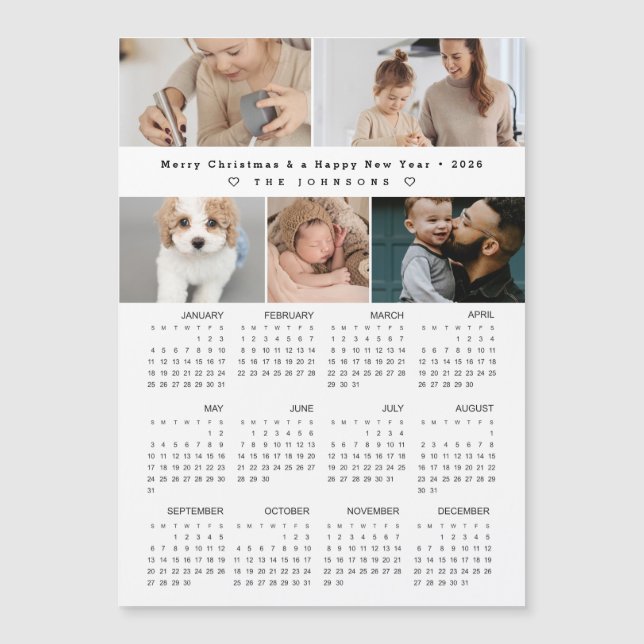 Fotos del calendario de navidad Año nuevo 2026 (Anverso)