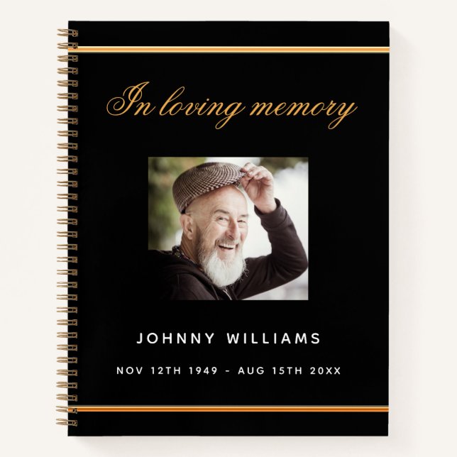 Fotos del funeral del libro de invitados en oro ne (Anverso)