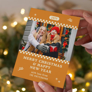 Fotos del Naranja Retro de Feliz Navidad Personali
