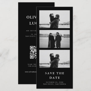 Fotos en negro Boda de código QR Boda Guardar la f