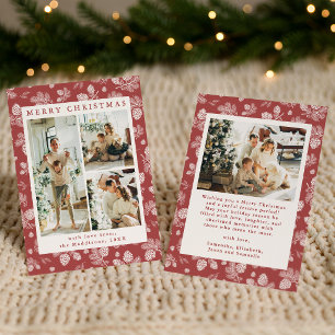 Fotos familiares con patrón de piñas de Navidad ro