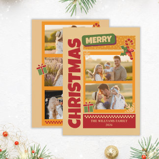 Fotos familiares modernas de Navidad en estilo ret