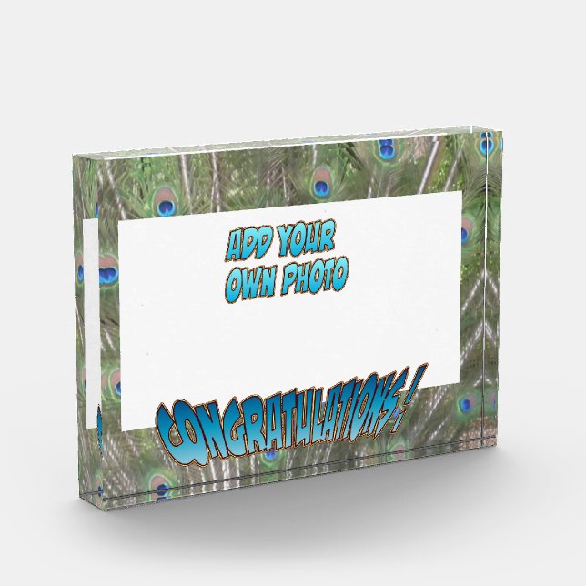 Fotos Felicitaciones Peacock F. Blue Cust. Bloque para f (Izquierda)