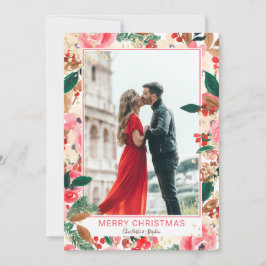 Fotos Invierno Feliz Navidad Floral acuarela