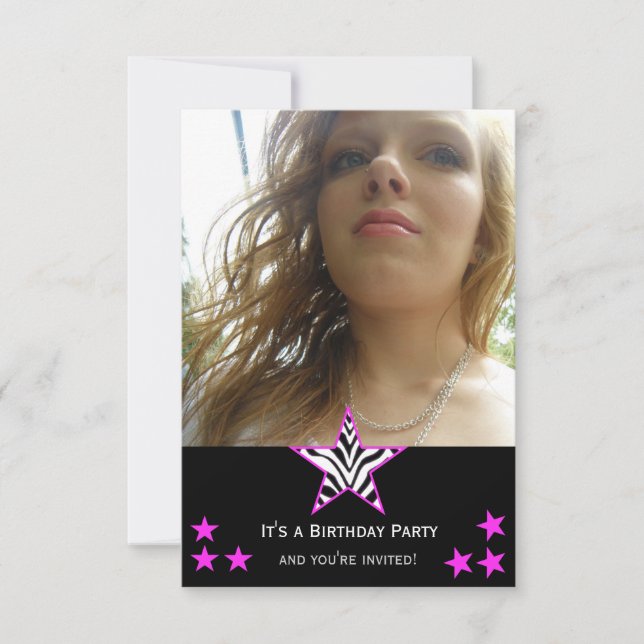 Fotos: Invitación a la fiesta Estrella de Cebra (Anverso)
