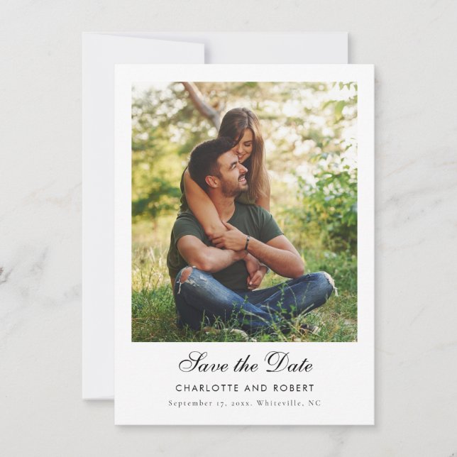 Fotos modernas Boda de código QR Guardar la fecha (Anverso)