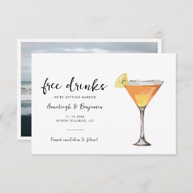 Fotos modernas Bodas de boda Guardar la fecha (Anverso / Reverso)