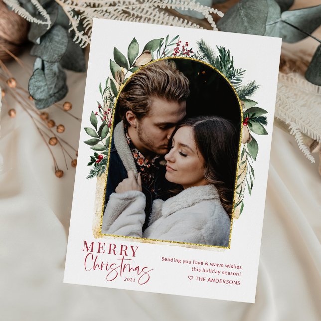 Fotos Modernas de Navidad en Verde con Arco Dorado (Subido por el creador)