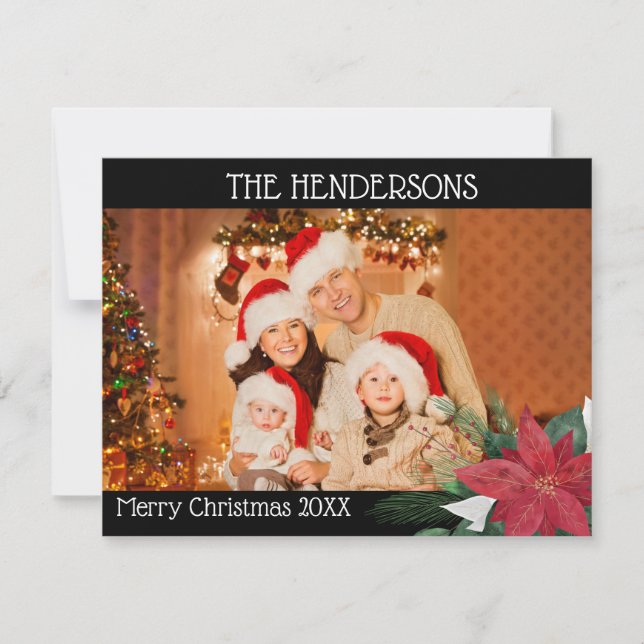 Fotos Navidades Tarjeta de vacaciones de Poinsetti (Anverso)