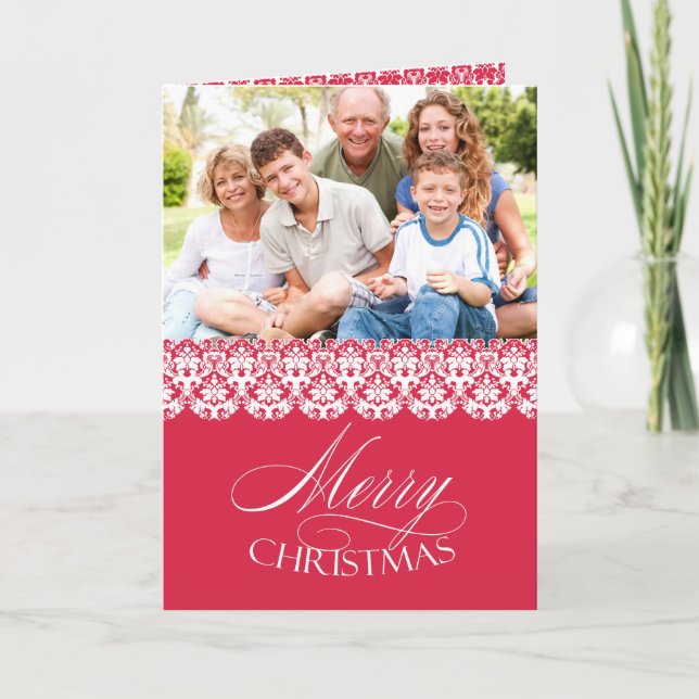 Fotos navideñas de Feliz Tarjeta de Saludo plegada (Anverso)