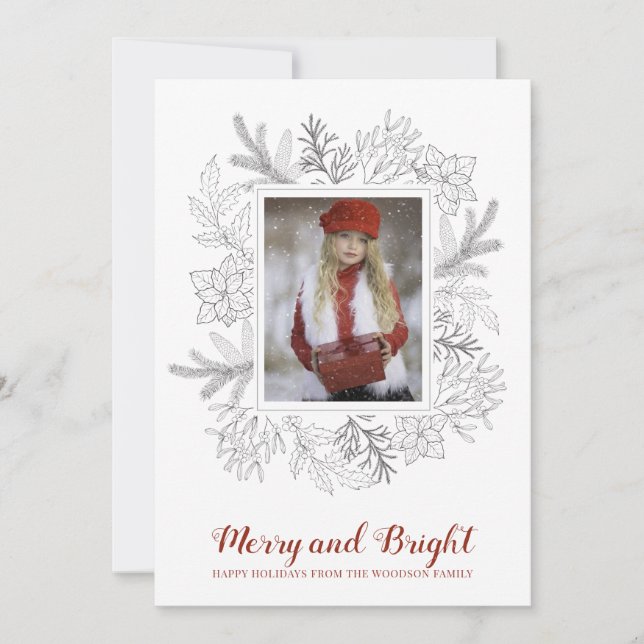 Fotos navideñas de Navidades merry y brillantes (Anverso)