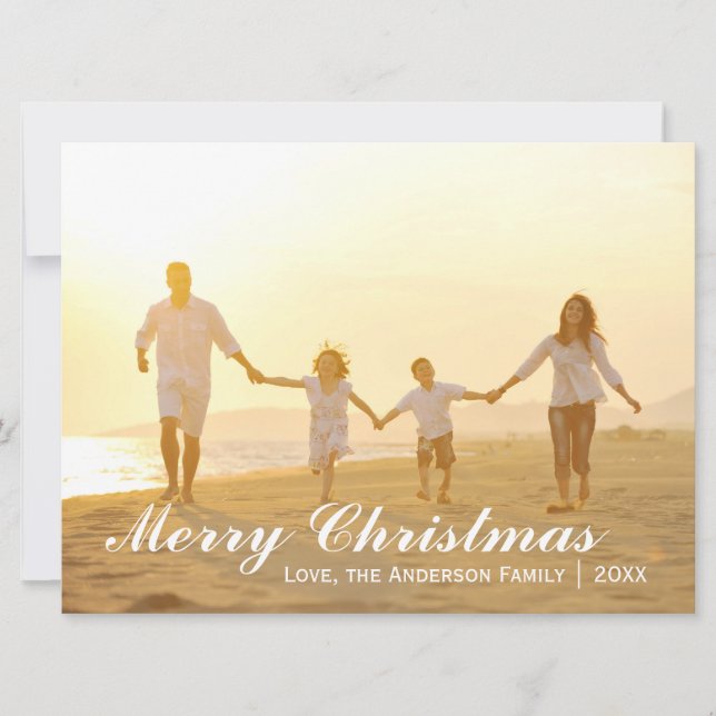 Fotos navideñas merry con puntos verdes - Tarjeta  (Anverso)