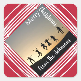 Fotos navideñas merry nombre familia etiqueta de r