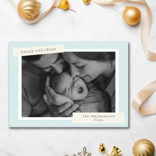 Fotos personalizadas de Navidad familiar azul past