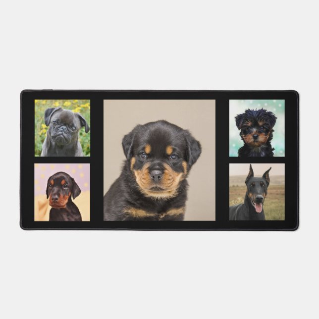 Fotos personalizadas de perro negro en alfombrilla (Anverso)