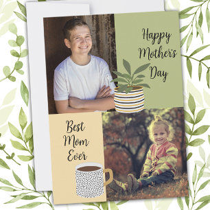 Fotos personalizadas mejor madre de café y planta