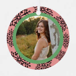 Fotos personalizados adornos de pergamino de nieve