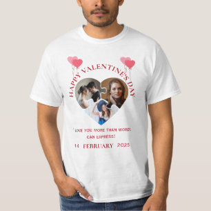 Fotos simples de San Valentín en una camiseta de a