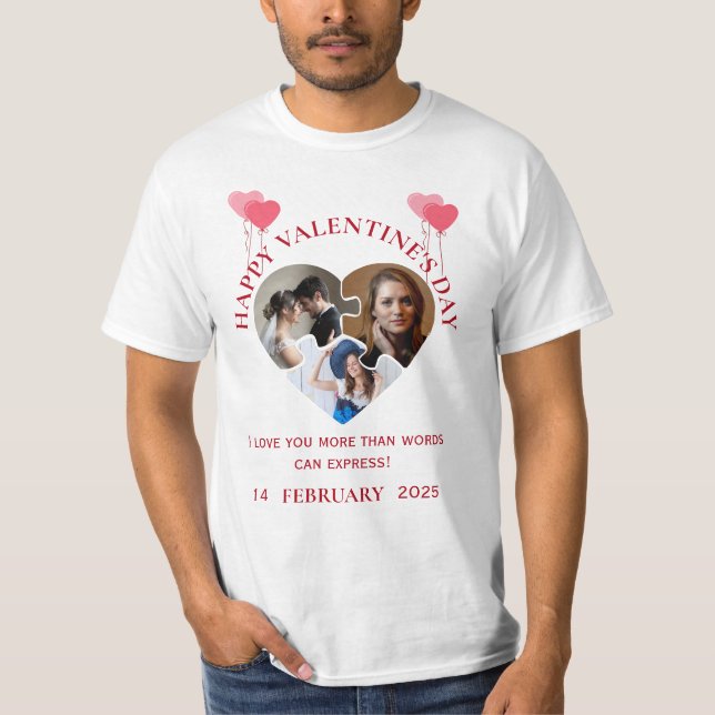 Fotos simples de San Valentín en una camiseta de a (Anverso)
