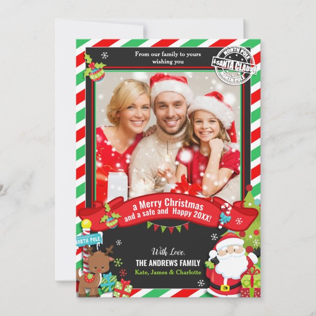 Fotos verdes de Santa Claus Fotos de Navidad (Anverso)