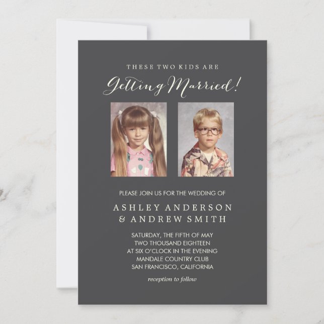 Fotos viejas que casan la invitación (Anverso)