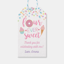 Fourever Sweet Birthday Party Gift Etiqueta