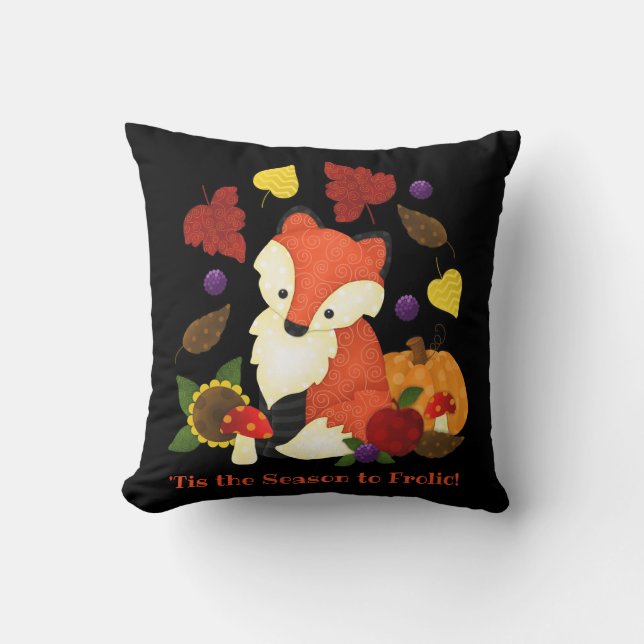 Fox 16" de la caída x 16" almohada de encargo (Anverso)