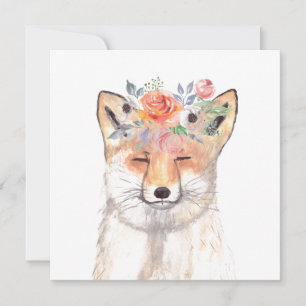 Fox acuarela Naranja Brown Wildlife Art Animal