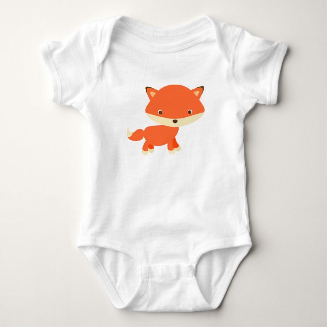 Fox adorable del bebé - mono del jersey del bebé (Anverso)