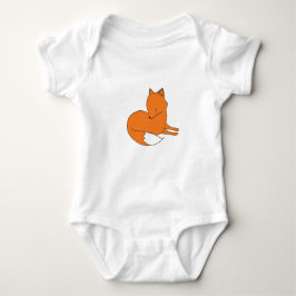Fox Baby Jersey Bodysuit, White