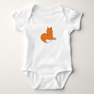 Fox Baby Jersey Bodysuit, White