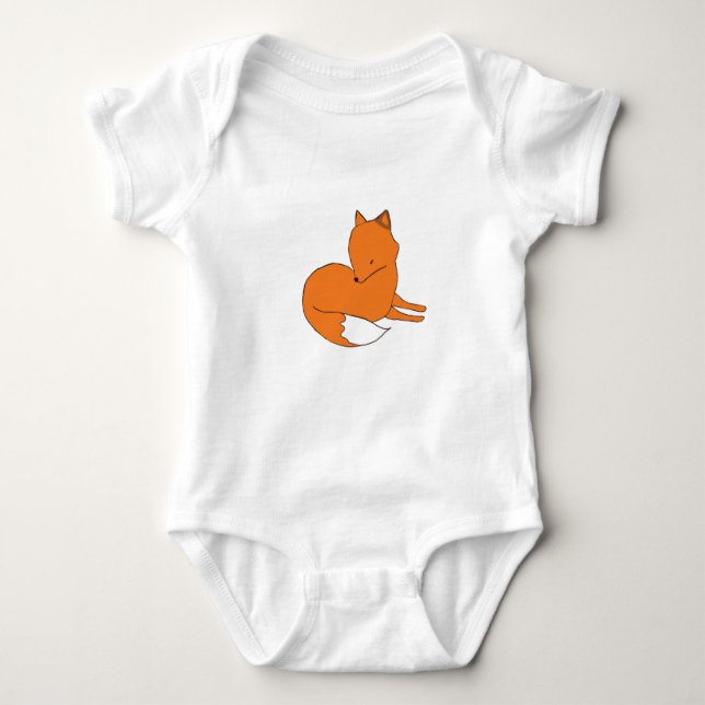 Fox Baby Jersey Bodysuit, White (Anverso)