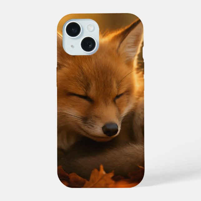 Fox bebé en hojas de otoño (Reverso )