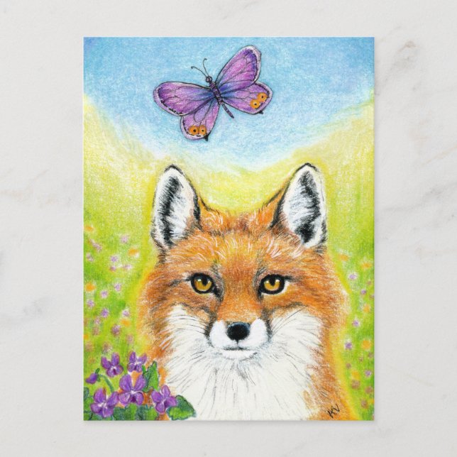 Fox con postal de mariposa (Anverso)