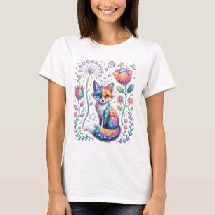 Fox cósmica en la camiseta de Dreamy Garden