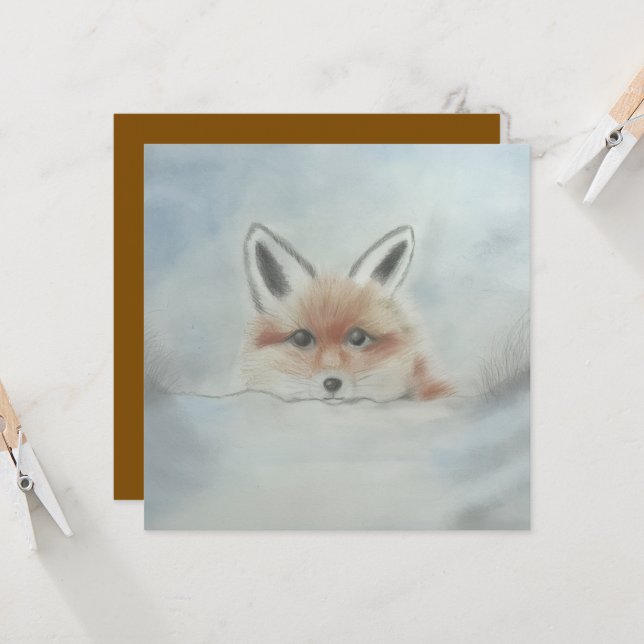 Fox cub flat card (Anverso/Reverso In Situ)