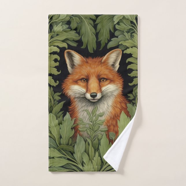 Fox de Art Nouveau en el bosque (Toalla de mano)