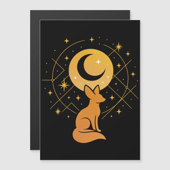 Fox del Desierto Celeste - Luna y Estrellas Cósmic (Anverso/Reverso)