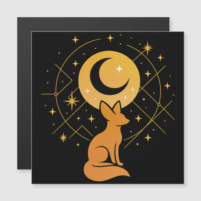 Fox del Desierto Celeste - Luna y Estrellas Cósmic (Anverso/Reverso)