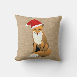 Fox del navidad en la falsa almohada de la
