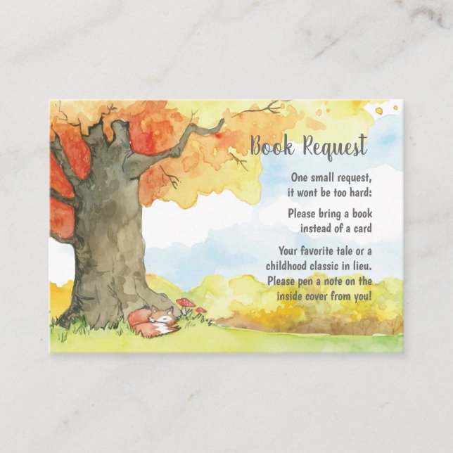 Fox durmiente bajo una tarjeta de solicitud de lib (Anverso)