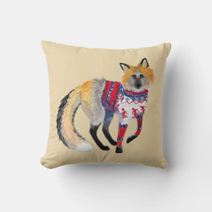 Fox en el Cojín decorativo de suéter Knit