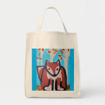 Fox en la bolsa de la tota de los bosques