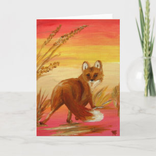 Fox en la tarjeta de felicitación de caza