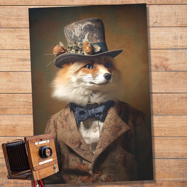 Fox en traje y Gorra 4 Papel de descomposición (Subido por el creador)