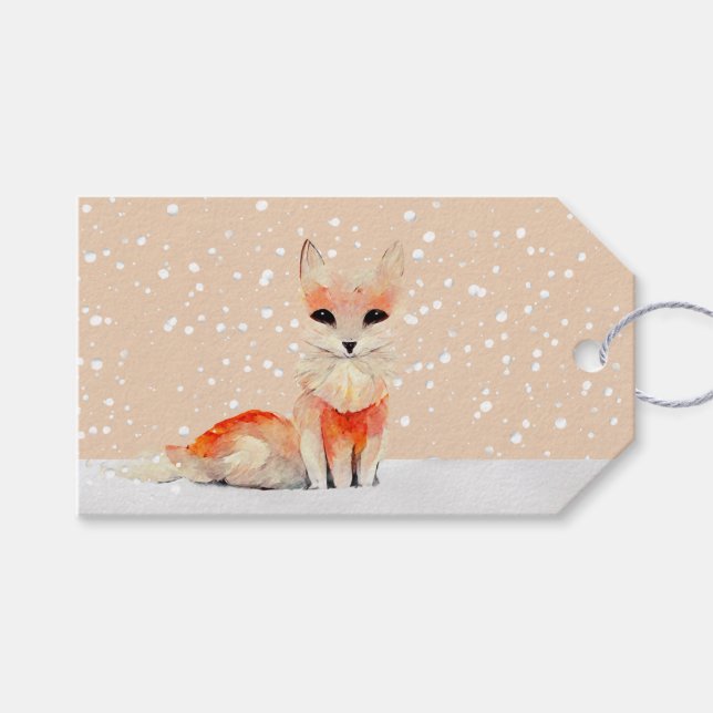 Fox en una etiqueta de regalo para Navidades de to (Frente (Horizontal))