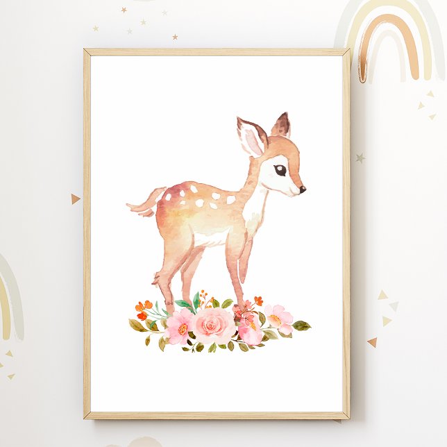 Fox Flowers Nursery Poster Niños Decoración De La  (Subido por el creador)