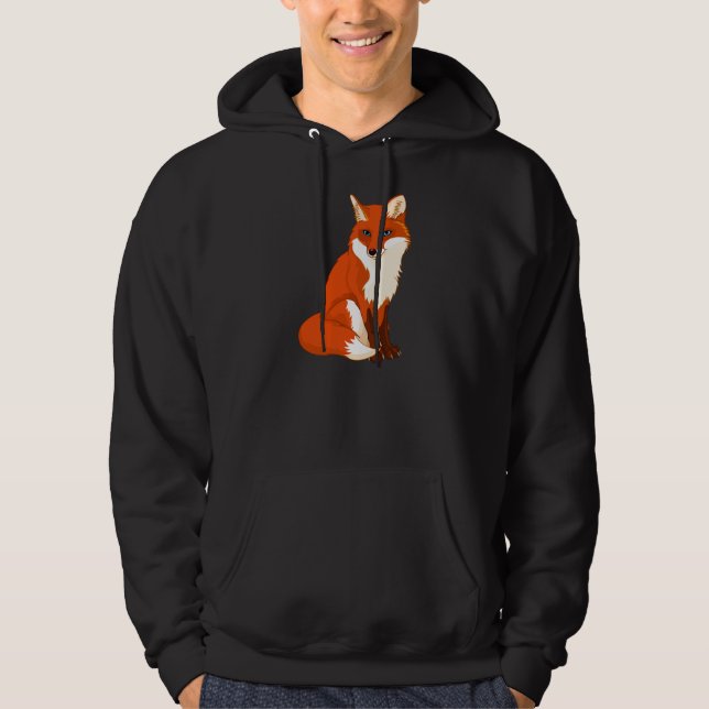 Fox lindo que sienta sudadera con capucha para (Anverso)