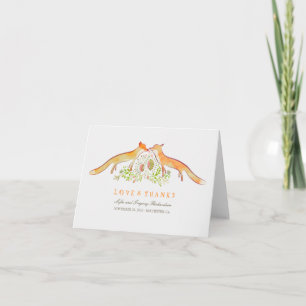 Fox Love Rustic y Whimsical Gracias Tarjetas