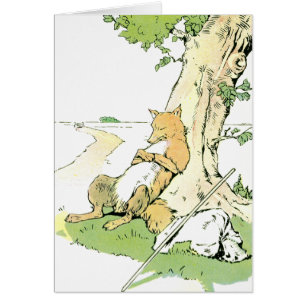 Fox Napping que se inclina contra árbol